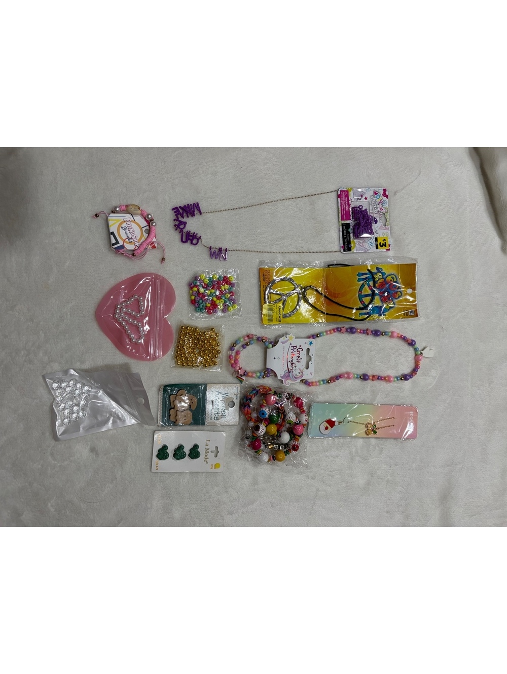 Lot of NEW kids jewelry and jewelry making accessories necklace bracelet beads
